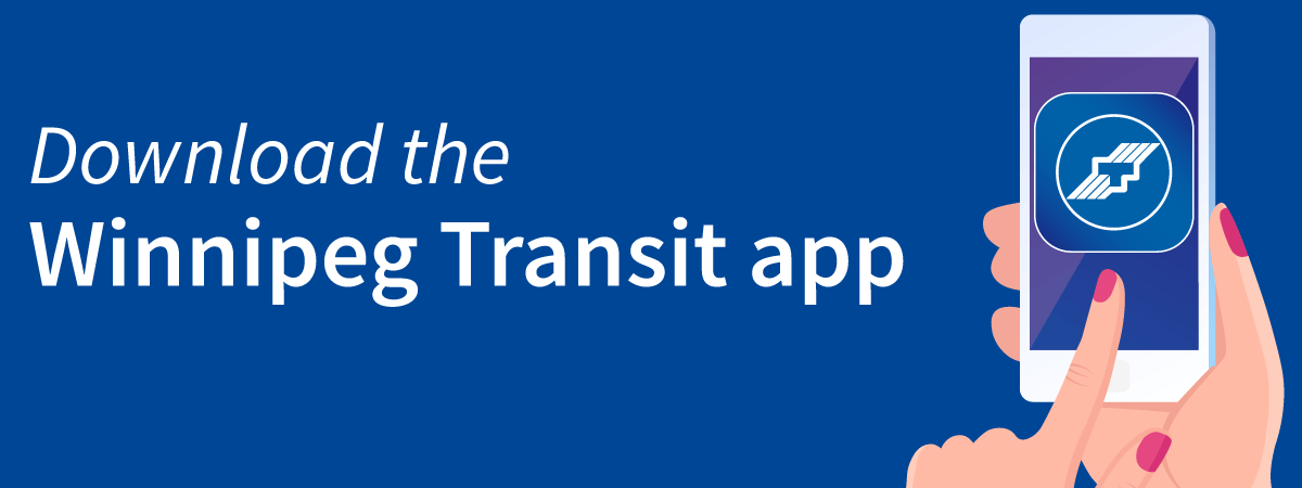 App icon with Transit logo and text that reads Download the Winnipeg Transit App